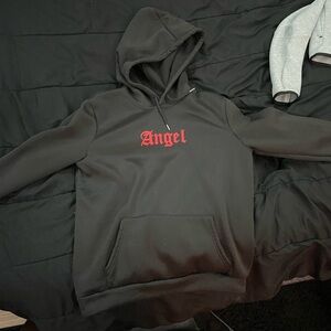 Angel Dear Black Hoodie with Red Logo